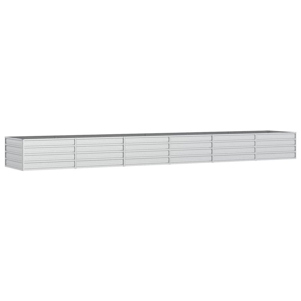 vidaXL Strat înălțat de grădină argintiu 480x40x45 cm oțel galvanizat
