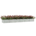 vidaXL Strat înălțat de grădină argintiu 480x40x45 cm oțel galvanizat vidaXL Strat înălțat de grădină argintiu 480x40x45 cm oțel galvanizat