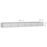 vidaXL Strat înălțat de grădină argintiu 480x40x45 cm oțel galvanizat vidaXL Strat înălțat de grădină argintiu 480x40x45 cm oțel galvanizat