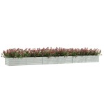 vidaXL Strat înălțat de grădină argintiu 600x80x45 cm oțel galvanizat