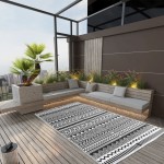 vidaXL Covor de exterior, ARAKIL negru, 120x180 cm, PP vidaXL Covor de exterior, ARAKIL negru, 120x180 cm, PP