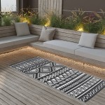vidaXL Covor de exterior, ARAKIL negru, 80x150 cm, PP vidaXL Covor de exterior, ARAKIL negru, 80x150 cm, PP