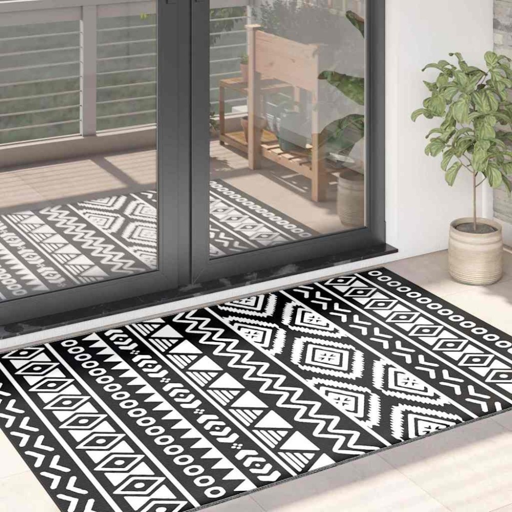 vidaXL Covor de exterior, ARAKIL negru, 120x180 cm, PP