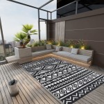 vidaXL Covor de exterior, ARAKIL negru, 140x200 cm, PP vidaXL Covor de exterior, ARAKIL negru, 140x200 cm, PP