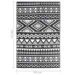 vidaXL Covor de exterior, ARAKIL negru, 190x290 cm, PP vidaXL Covor de exterior, ARAKIL negru, 190x290 cm, PP
