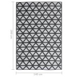 vidaXL Covor de exterior, ARAKIL negru, 140x200 cm, PP vidaXL Covor de exterior, ARAKIL negru, 140x200 cm, PP