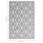 vidaXL Covor d exterior, ARAKIL gri, 140 x 200 cm, PP vidaXL Covor d exterior, ARAKIL gri, 140 x 200 cm, PP