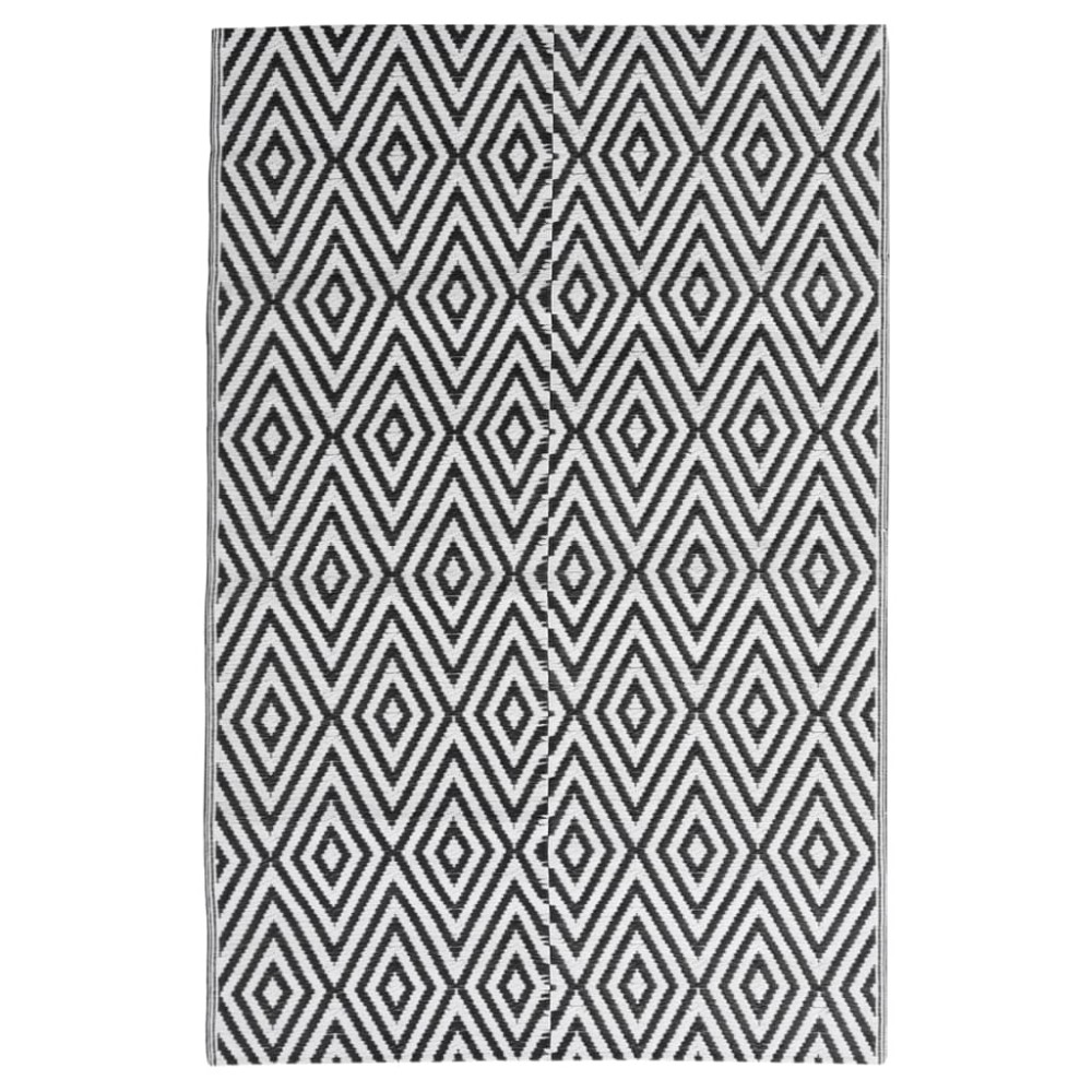 vidaXL Covor de exterior, ARAKIL negru, 140x200 cm, PP