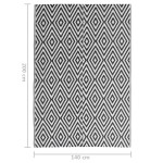 vidaXL Covor de exterior, ARAKIL negru, 140x200 cm, PP vidaXL Covor de exterior, ARAKIL negru, 140x200 cm, PP