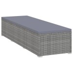 vidaXL Șezlong cu pernă gri închis, gri, poliratan