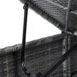 vidaXL Șezlong cu pernă gri închis, gri, poliratan