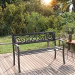 vidaXL Bancă de grădină, negru, 125 cm, oțel vidaXL Bancă de grădină, negru, 125 cm, oțel