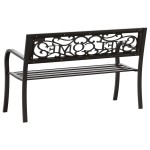vidaXL Bancă de grădină, negru, 125 cm, oțel vidaXL Bancă de grădină, negru, 125 cm, oțel