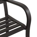 vidaXL Bancă de grădină, negru, 125 cm, oțel vidaXL Bancă de grădină, negru, 125 cm, oțel