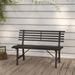 vidaXL Bancă de grădină, negru, 110 cm, oțel vidaXL Bancă de grădină, negru, 110 cm, oțel