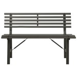 vidaXL Bancă de grădină, negru, 110 cm, oțel vidaXL Bancă de grădină, negru, 110 cm, oțel