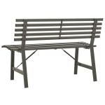 vidaXL Bancă de grădină, negru, 110 cm, oțel vidaXL Bancă de grădină, negru, 110 cm, oțel