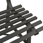 vidaXL Bancă de grădină, negru, 110 cm, oțel vidaXL Bancă de grădină, negru, 110 cm, oțel