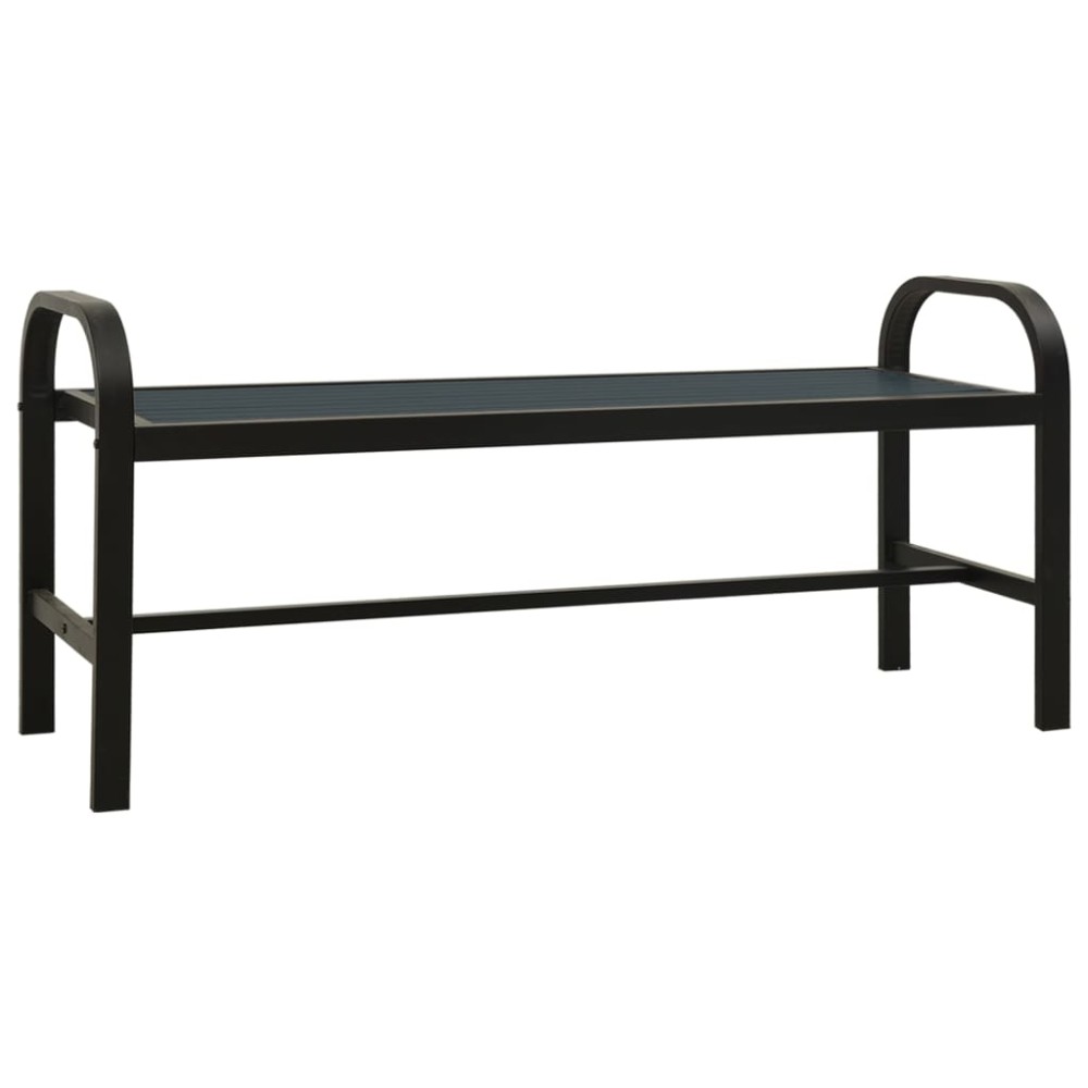 vidaXL Bancă de grădină, negru, 124,5 cm, oțel și WPC