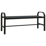 vidaXL Bancă de grădină, negru, 124,5 cm, oțel și WPC vidaXL Bancă de grădină, negru, 124,5 cm, oțel și WPC