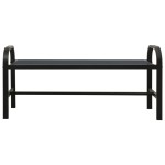 vidaXL Bancă de grădină, negru, 124,5 cm, oțel și WPC vidaXL Bancă de grădină, negru, 124,5 cm, oțel și WPC