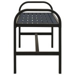 vidaXL Bancă de grădină, negru, 124,5 cm, oțel și WPC vidaXL Bancă de grădină, negru, 124,5 cm, oțel și WPC