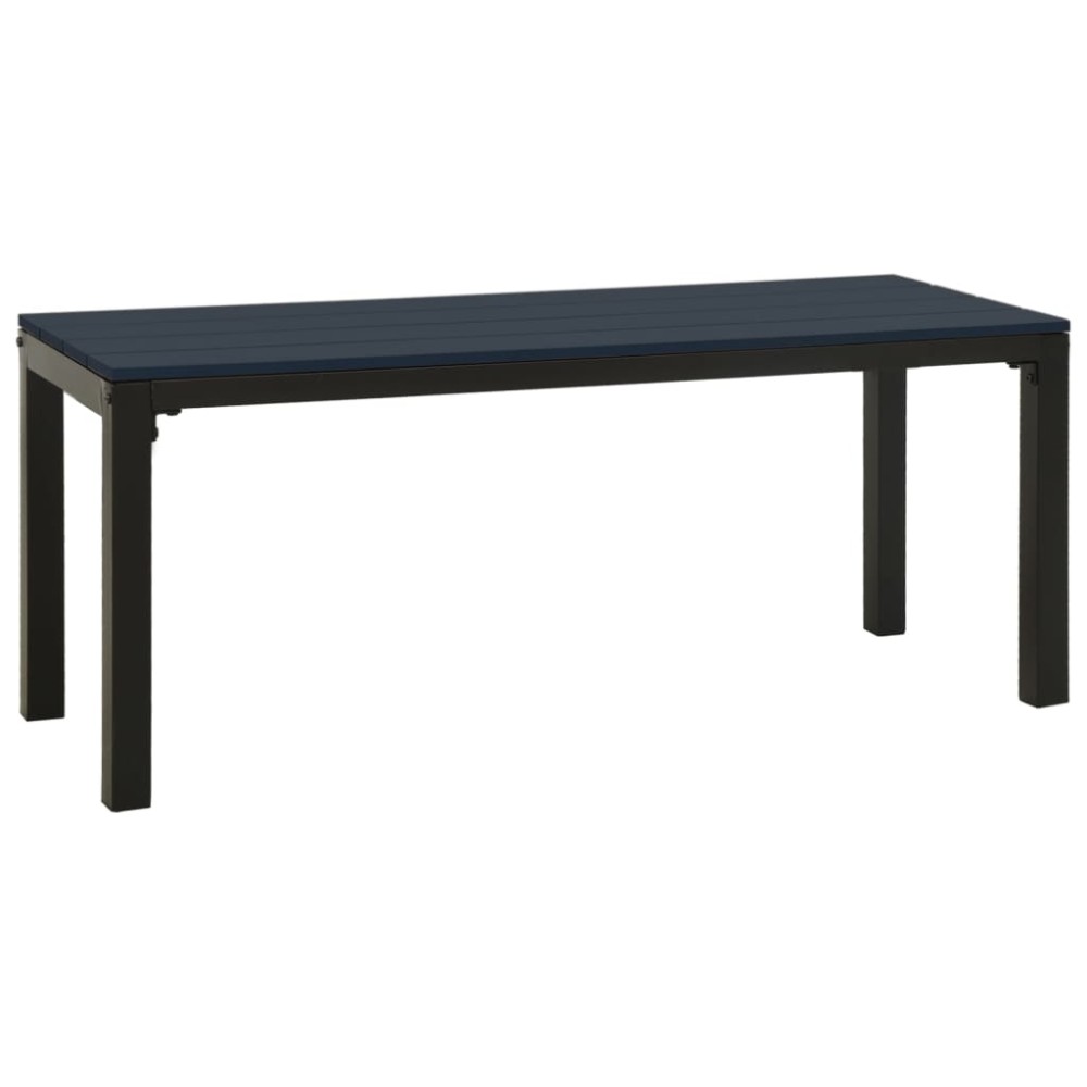 vidaXL Bancă de grădină, negru, 110 cm, oțel și WPC