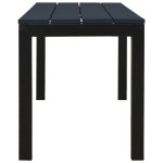 vidaXL Bancă de grădină, negru, 110 cm, oțel și WPC vidaXL Bancă de grădină, negru, 110 cm, oțel și WPC