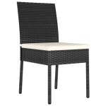 vidaXL Scaune de masă pentru grădină, 4 buc., negru, poliratan vidaXL Scaune de masă pentru grădină, 4 buc., negru, poliratan
