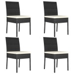 vidaXL Scaune de masă pentru grădină, 4 buc., negru, poliratan vidaXL Scaune de masă pentru grădină, 4 buc., negru, poliratan