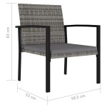 vidaXL Scaune de masă pentru grădină, 4 buc., gri, poliratan vidaXL Scaune de masă pentru grădină, 4 buc., gri, poliratan