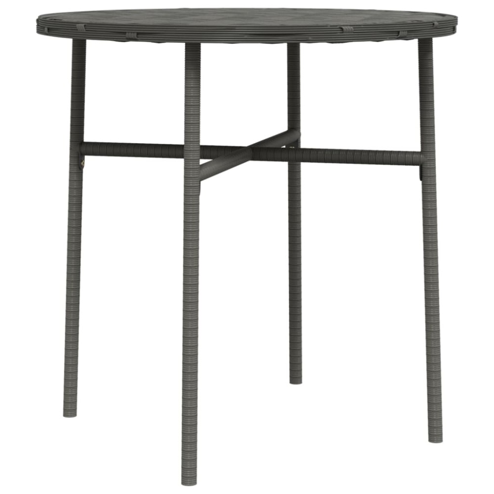 vidaXL Măsuță de ceai, gri, 45 cm, poliratan