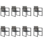 vidaXL Set mobilier de grădină cu perne, 9 piese, gri, poliratan vidaXL Set mobilier de grădină cu perne, 9 piese, gri, poliratan