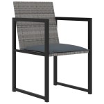 vidaXL Set mobilier de grădină cu perne, 9 piese, gri, poliratan vidaXL Set mobilier de grădină cu perne, 9 piese, gri, poliratan