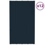 vidaXL Panouri pentru acoperiș 12 buc antracit 80x45cm oțel galvanizat vidaXL Panouri pentru acoperiș 12 buc antracit 80x45cm oțel galvanizat