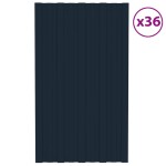 vidaXL Panouri pentru acoperiș 36 buc antracit 80x45cm oțel galvanizat vidaXL Panouri pentru acoperiș 36 buc antracit 80x45cm oțel galvanizat