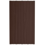 vidaXL Panouri pentru acoperiș, 12 buc., maro, 80x45cm oțel galvanizat vidaXL Panouri pentru acoperiș, 12 buc., maro, 80x45cm oțel galvanizat