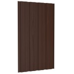 vidaXL Panouri pentru acoperiș, 12 buc., maro, 80x45cm oțel galvanizat vidaXL Panouri pentru acoperiș, 12 buc., maro, 80x45cm oțel galvanizat