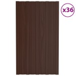vidaXL Panouri pentru acoperiș, 36 buc., maro, 80x45cm oțel galvanizat vidaXL Panouri pentru acoperiș, 36 buc., maro, 80x45cm oțel galvanizat