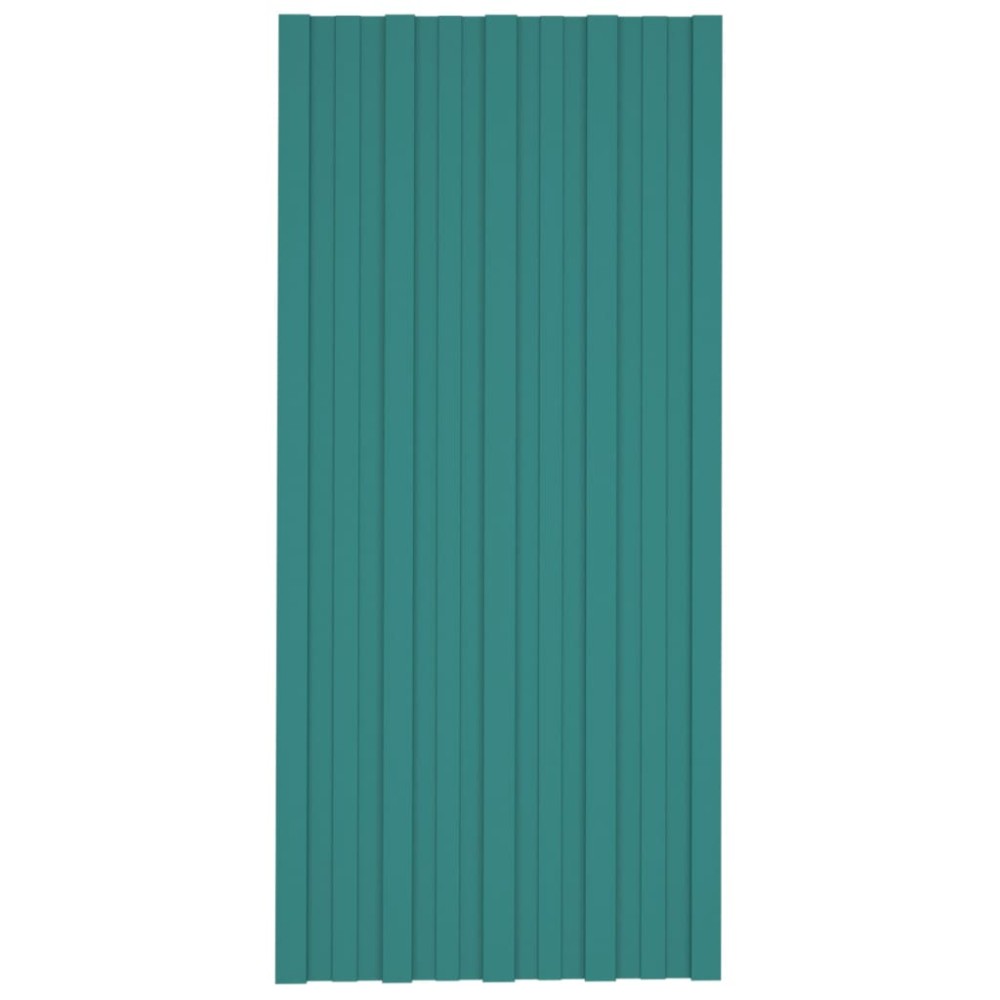 vidaXL Panouri pentru acoperiș 12 buc. verde 100x45 cm oțel galvanizat