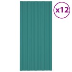 vidaXL Panouri pentru acoperiș 12 buc. verde 100x45 cm oțel galvanizat vidaXL Panouri pentru acoperiș 12 buc. verde 100x45 cm oțel galvanizat