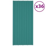 vidaXL Panouri pentru acoperiș 36 buc. verde 100x45 cm oțel galvanizat vidaXL Panouri pentru acoperiș 36 buc. verde 100x45 cm oțel galvanizat