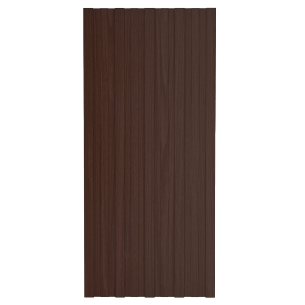 vidaXL Panouri pentru acoperiș 12 buc. maro 100x45 cm oțel galvanizat