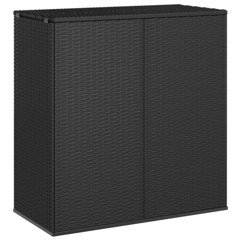 vidaXL Ladă de perne pentru grădină, negru, 100x49x103,5 cm, ratan PE