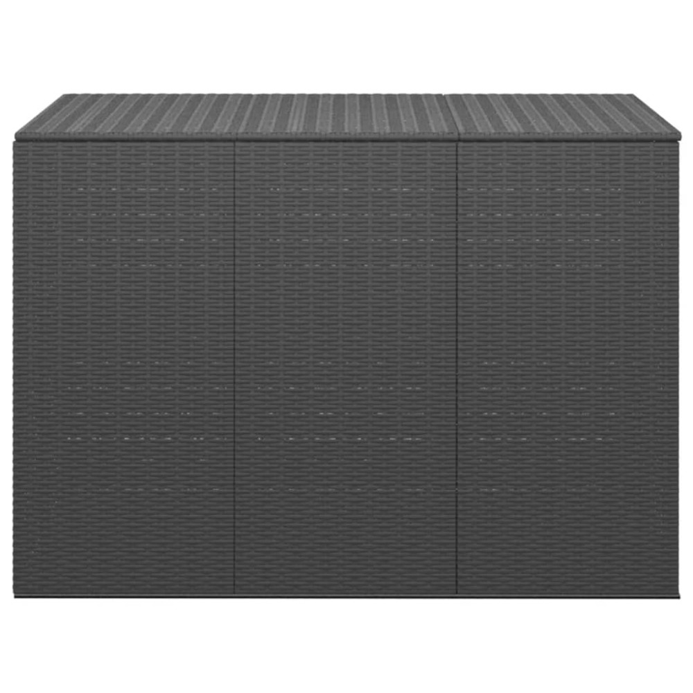 vidaXL Ladă de perne pentru grădină, negru, 145x100x103 cm, PE ratan