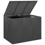 vidaXL Ladă de perne pentru grădină, negru, 145x100x103 cm, PE ratan vidaXL Ladă de perne pentru grădină, negru, 145x100x103 cm, PE ratan