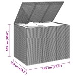 vidaXL Ladă de perne pentru grădină, negru, 145x100x103 cm, PE ratan vidaXL Ladă de perne pentru grădină, negru, 145x100x103 cm, PE ratan