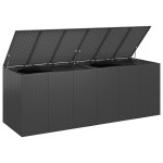 vidaXL Ladă grădină pentru perne, negru, 291x100,5x104 cm, ratan PE vidaXL Ladă grădină pentru perne, negru, 291x100,5x104 cm, ratan PE