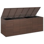 vidaXL Ladă de grădină pentru perne, maro, 291x100,5x104 cm, ratan PE vidaXL Ladă de grădină pentru perne, maro, 291x100,5x104 cm, ratan PE
