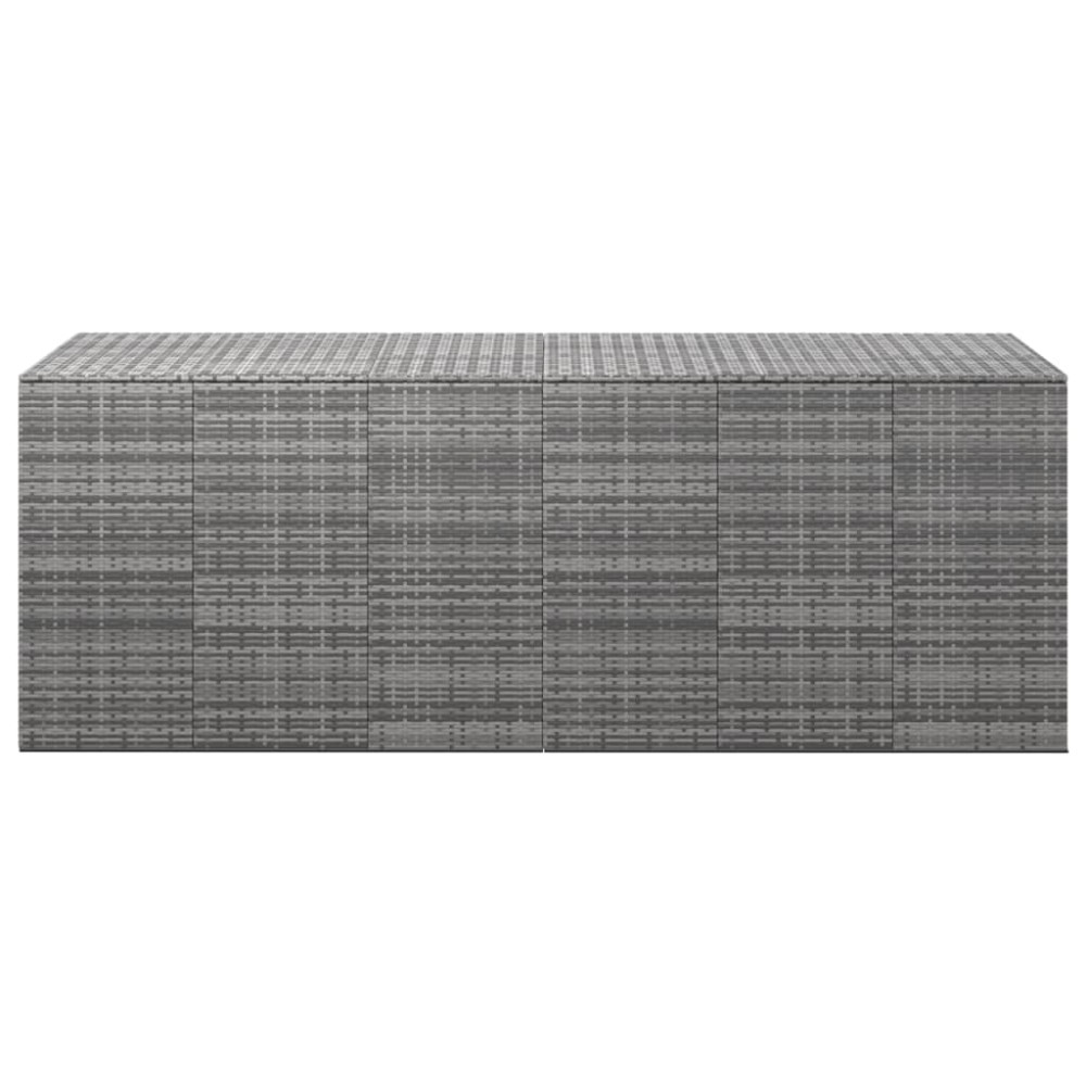 vidaXL Ladă grădină pentru perne, gri, 291x100,5x104 cm, ratan PE